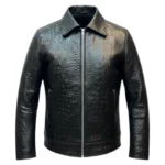 Alligator Embossed Leather Jacket