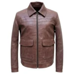 Crocodile Embossed Vintage Brown