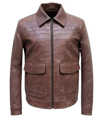 Crocodile Embossed Vintage Brown